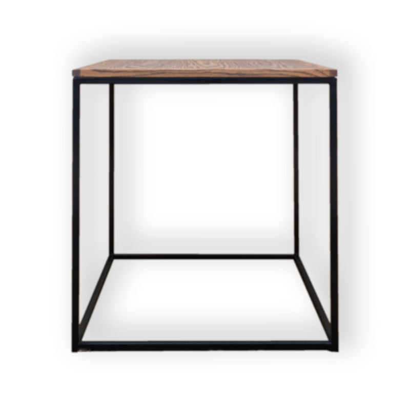 side table front view wooden top