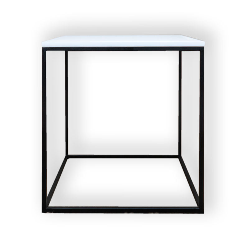 side table white top front view