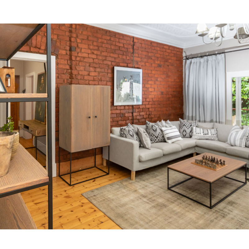 coffee table with lounge side view