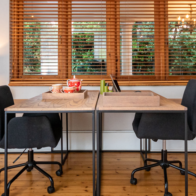 oak desk side to side