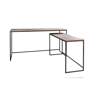 set of desk front view